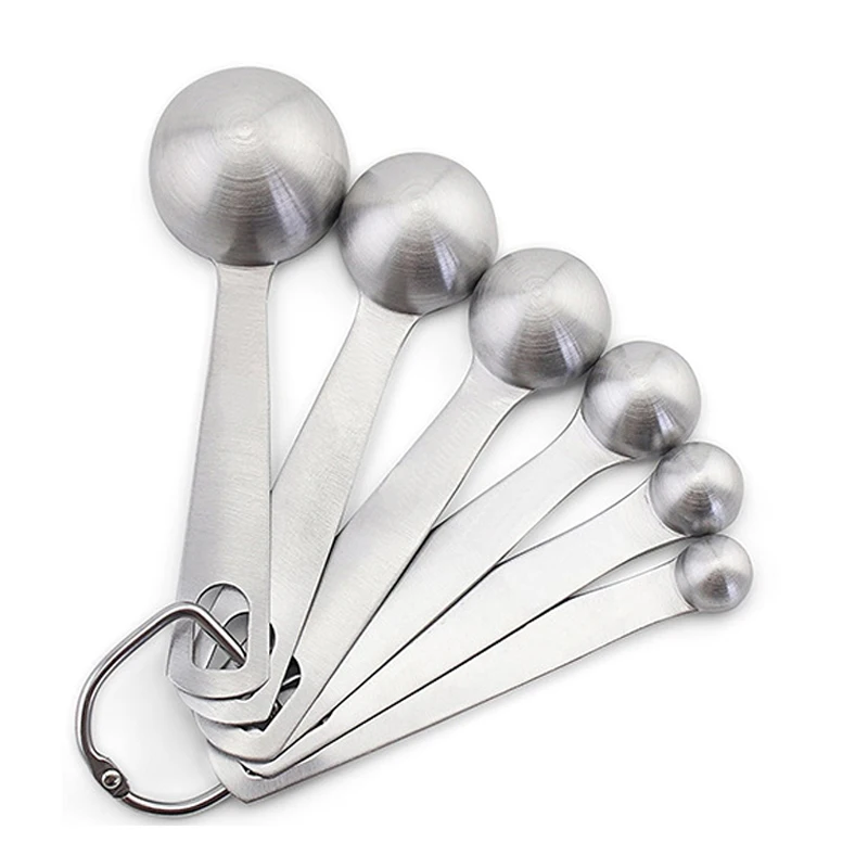6Pcs Kitchen Measuring Spoon Set Stainless Steel Tablespoon Baking Cooking Scale Measuring Tools Spice Sugar Coffee Tea Scoop (5)