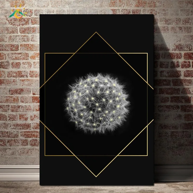 

Dandelion Light Effect White Nordic Poster Nature Wall Art Canvas Prints and Posters Painting Wall Poster Nordic Home Decoration