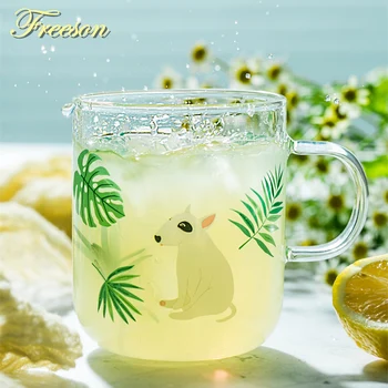 

Cute Pit Bull Glass Coffee Mug Lovely Terrier Mug Heat Resistant Glass Tea Cup Beer Mug Japanese Coffee Cup Zakka Novelty