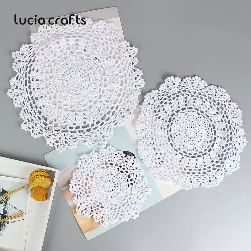 Lucia Crafts 20/25/30 см хлопковые кружевные круглые столовые приборы коврики для стола