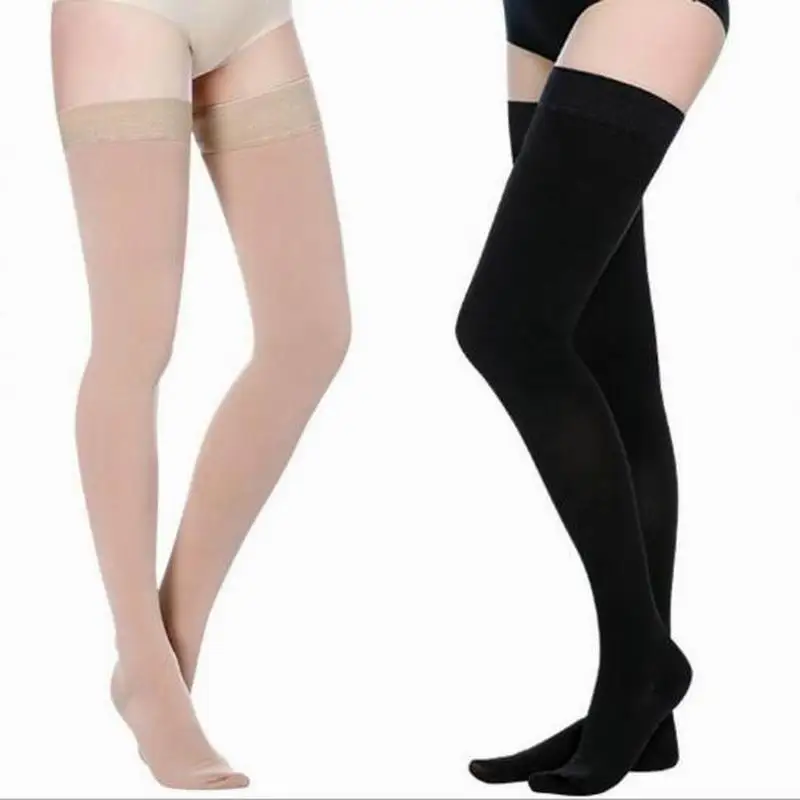 Pаспродажа Новые профессиональные компрессионные чулки для женщин с варикозным расширением вен, длиной до бедра 25 30 мм рт. Ст.