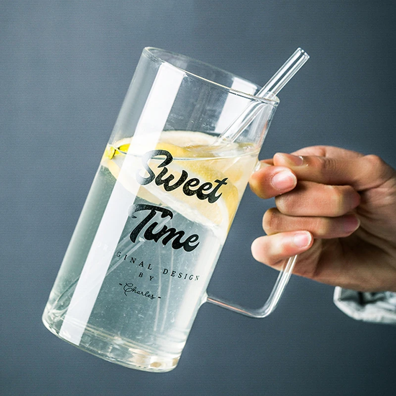 

700ml Large Heat-resistant Borosilicate Glass Coffee Mug Tea Mug Cup Water Beer Glass Mug Coffee Cup Drink Mug Dinkware
