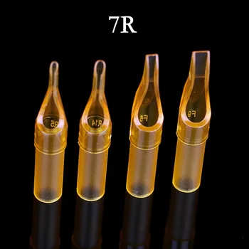 

50PCS 7R Gold Shark Disposable Tattoo Sterile Tips Nozzle Supply - Round Size 7