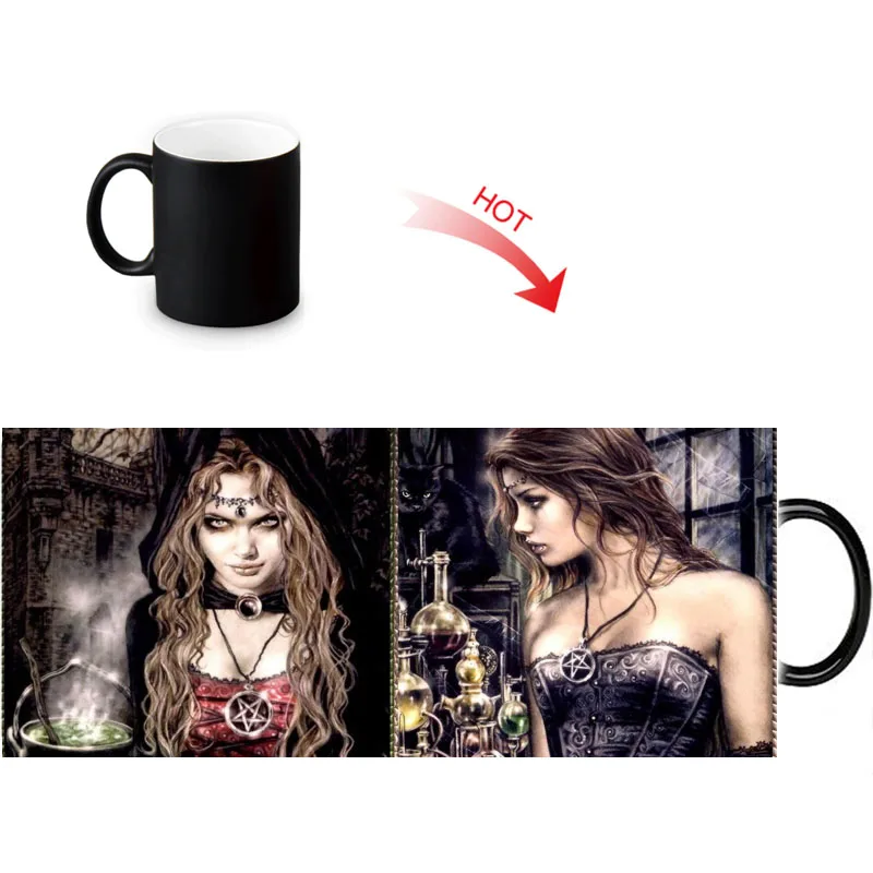 

Creative Magic Color Changing Mug Hot Drink Reveal Morph Mugs Victoria Frances Vampire Print Milk 12oz Coffee Tea Cup