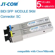 1G 5KM SM SC Connector SFP Transceiver Module Gigabit Single Mode Single Fiber Optical Ethernet Compatible with Cisco Switch 20
