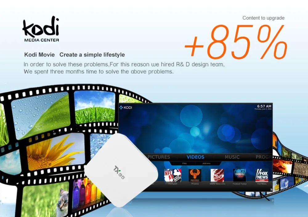 TX95 Smart tv Box Android 7,1 2 Гб 16 Гб четырехъядерный процессор Amlogic S905X 2,4G/5 ГГц Wifi H.265 4 K HDMI 2.0a USB 3,0 ТВ приставка