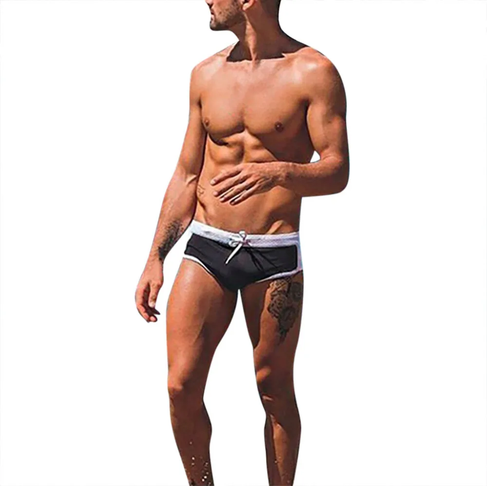 2019 men's beach sexy briefs summer seaside swimming trunks comfortable casual briefs sexy summer shorts men quick-drying 40J17 (4)