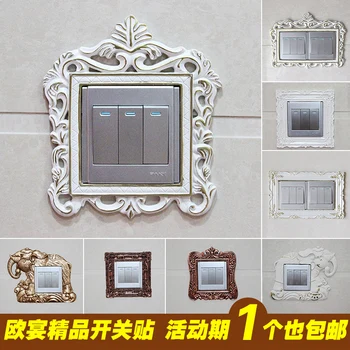 

Switch attached to the switch sleeve wall socket European resin used for decoration 86 bedroom warm wall type switch