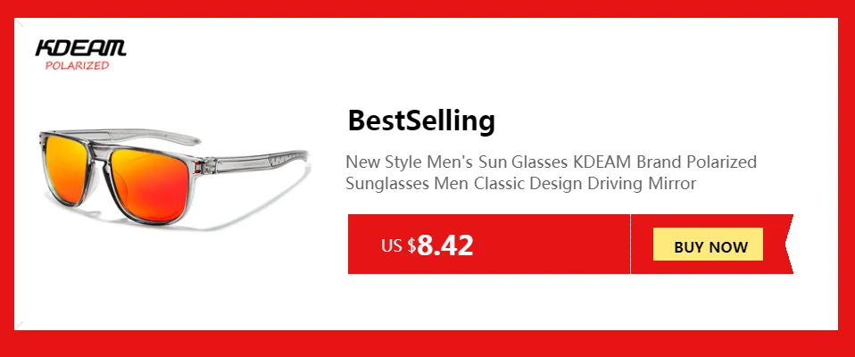 Солнцезащитные очки для Для мужчин Цвет пленка KDEAM Элитный бренд поляризованные солнцезащитные очки для вождения автомобиля и UV400 зеркало солнцезащитные очки, мужские, спортивные, аксессуары для глаз, солнцезащитные KD0623
