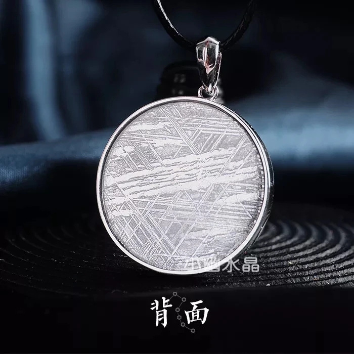 Genuine Natural Gibeon Iron Meteorite Moldavite Women Men Necklace 27mm Silver Jewelry Flower Carved Gemstone Pendant AAAAA