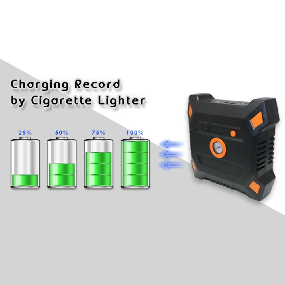 12V 82800mAh Portable Car Jump Starter With Built-in Air Compressor USB Output Battery Power Bank Multifunction Car Charger