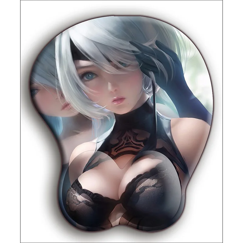 

3D Sexy Mouse pad Beautiful Girl Wrist Rest Soft Silica gelBreast Gaming gamer YoRHa No 2 Type B Mousepad NieR:Automata 2B