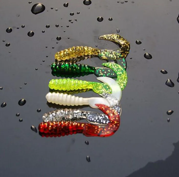 12Pcs Soft plastic artificial isca pesca Grub lure fishing worm moggot grub lure baits 6cm 2g