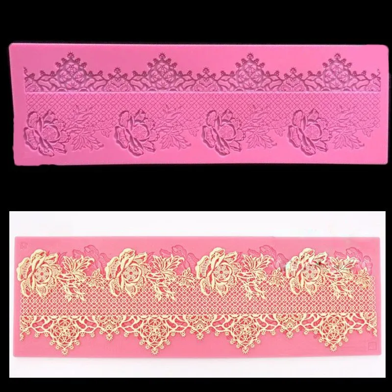 

Silicone Mold Fondant Cake Lace Embossed Cake Mold Sugar Lace Mat Cake Decorating Tool Embossing Mat