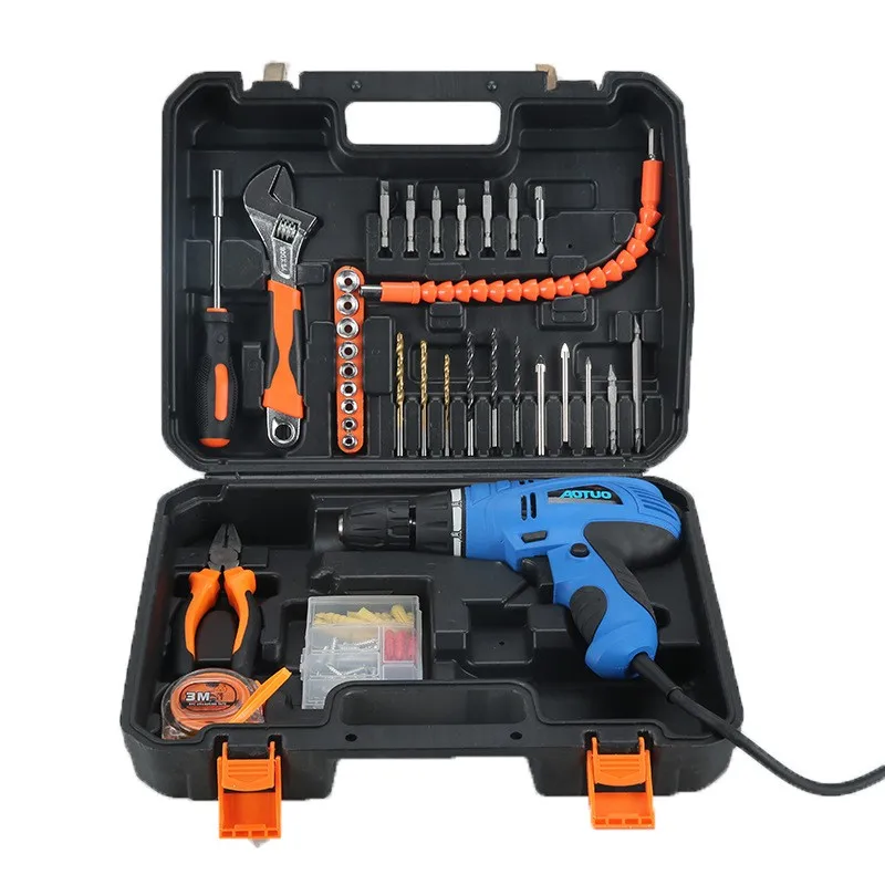 

Hardware tools, single twist drill, electric screwdriver, household toolbox, combination luxury kit set.