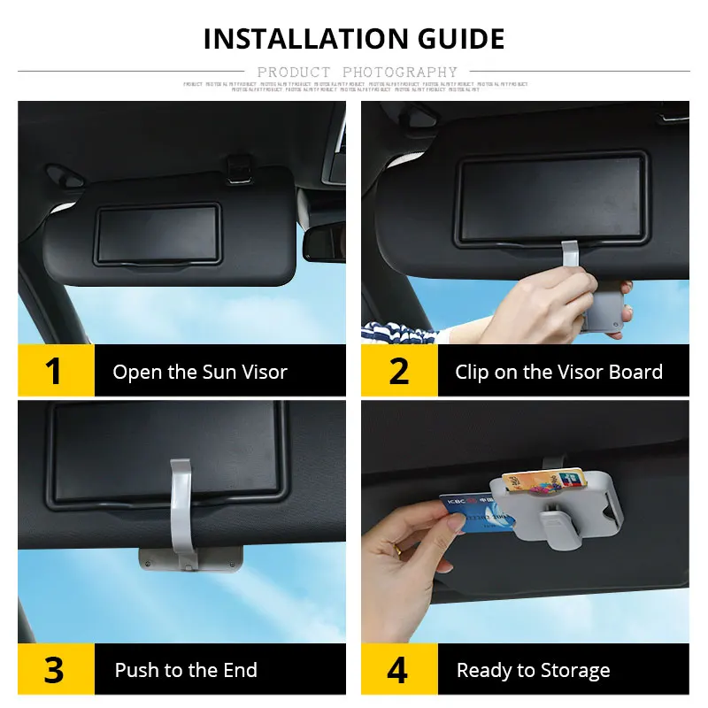 Car Sunglasses Holder Sun Visor Clips Card Organizer Bags Sun Glasses Case Box Stowing Tidying Storage Interior Car Accessories (11)