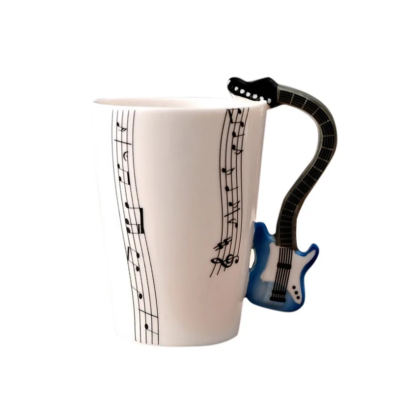Dozzlor 1 шт. 300 мл музыкальная нота кружка с ручка инструмента бутылка для воды Керамика кружка кофейная чашка воды бутылка кухонные инструменты - Цвет: D