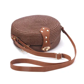 

Top Straw Bags Summer Beach Rattan Shoulder Bags Wicker Weave Handbag Girls Fashion Crossbody Shoulder Bag Handbags New 2019