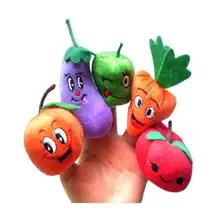 Фрукты и овощи мягкие пальчиковые куклы набор для детей раннего развития