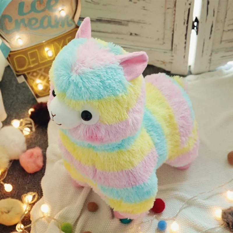 Милый брелок для ключей из альпаки Радуга Alpacasso Kawaii овечка лама мягкая плюшевая игрушка кукла рождественский подарок подвеска плюшевый брелок для ключей