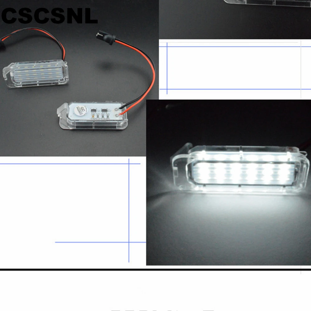 

CSCSNL 2pcs White Canbus 12v LED Number License Plate Light Lamp for Focus 5D/Fiesta/Mondeo MK4/C-Max MK2/S-Max/Kuga/Galaxy