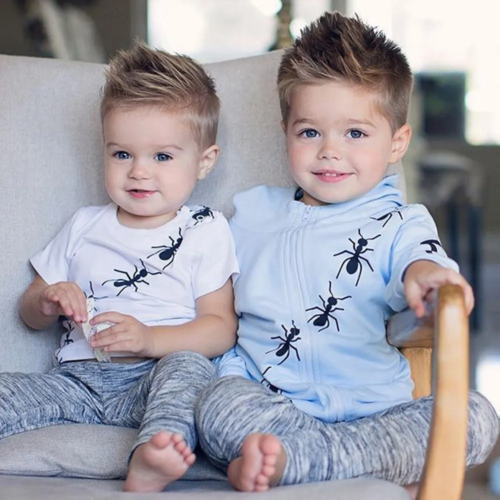 

MUQGEW Winter Toddler Kids Baby Boys Girls Clothes Cartoon Ants Print Tops Coat Sweat Shirt Clothing
