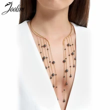 JOOLIM Jewelry Wholesale/Chain Tassel Pendant Cuff Choker Necklace Waterfall Necklace Statement Jewelry Stylish stylish smiley face lace choker necklace