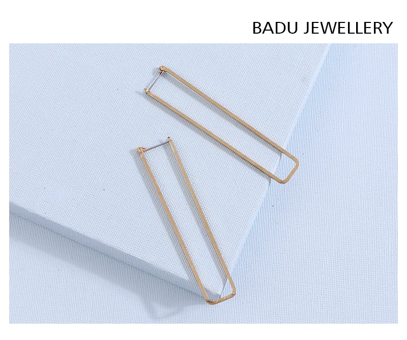 Длинные серьги-кольца Badu из золотого сплава, стильные прямоугольные серьги в стиле панк для женщин, модные ювелирные изделия для ночного клуба