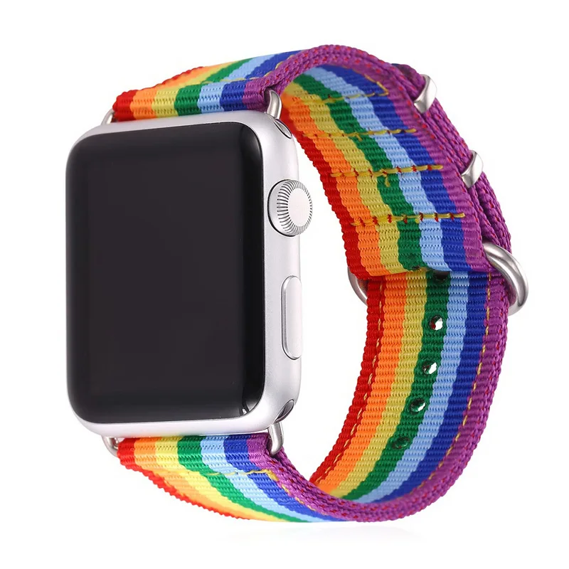 Тканевый ремешок для часов серии Apple Watch 1/2 38 мм/42 мм для мужчин/женщин ЛГБТ Радужный разноцветный ремешок для часов APB2295 - Цвет ремешка: LGBT