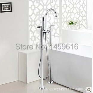 

Luxuary Tub Filter Solid Chrome Finishing 2 Handles Bathtub Faucet Mixer Taps with Hand Shower W6029 635