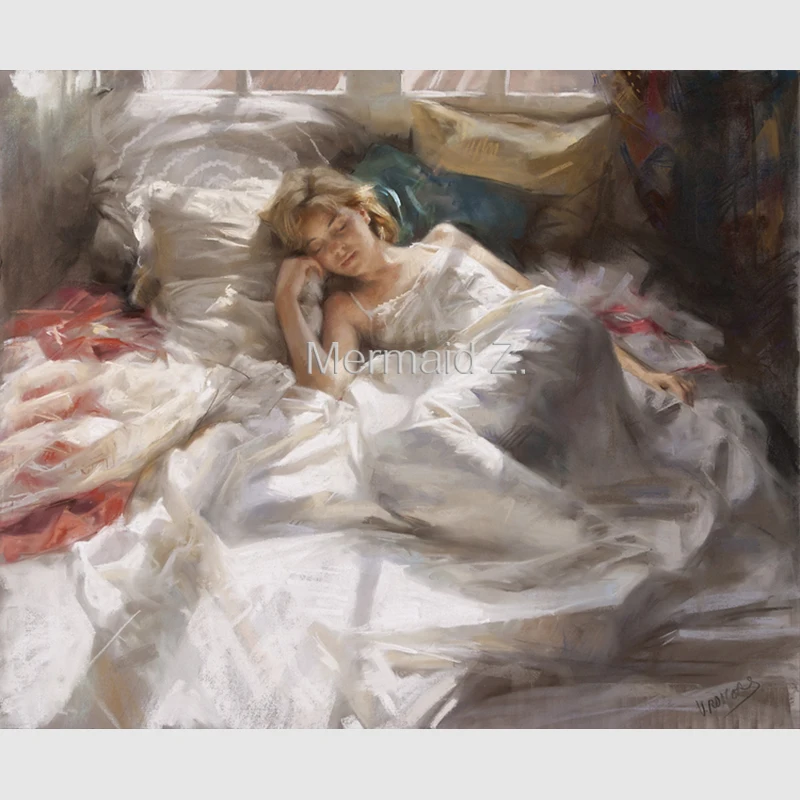 

Hand-painted Oil Painting Vicente Romero Redondo Abstract painting on canvas woman art modern impressionism Living room decor