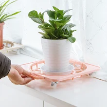 Removable storage rack organizer with wheels plant flower pot holder stand gas tank Bucket base tray moving bracket