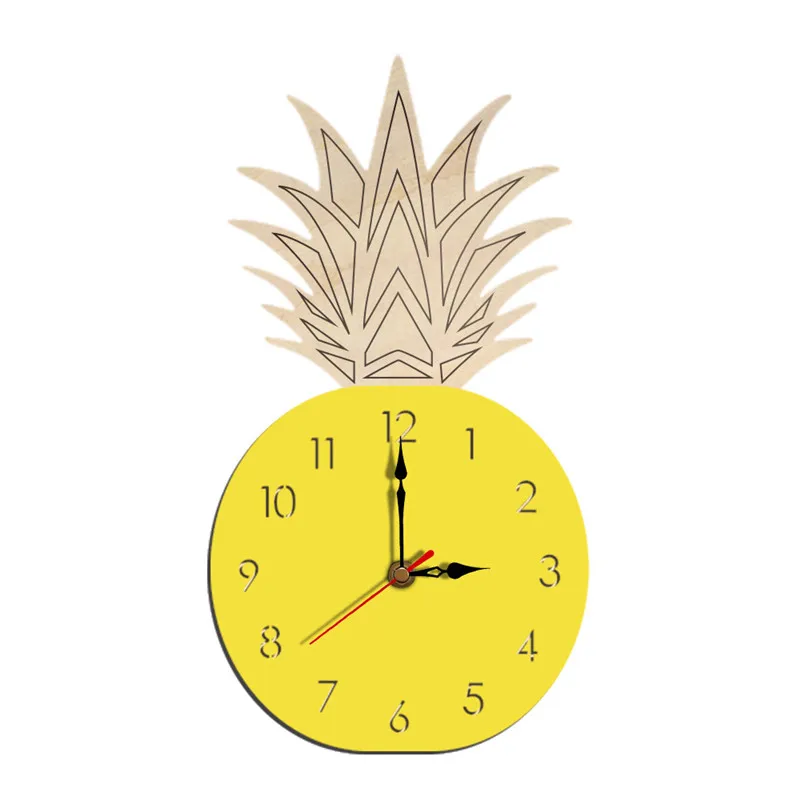 European Creative fruit wall clock Acrylic children cartoon decorative pineapple clock wall hangings