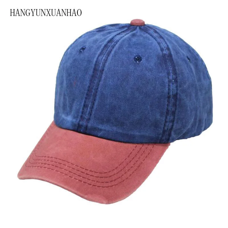 9 смешанных цветов вымытые джинсовые кепки Snapback осенне Летняя мужская и женская