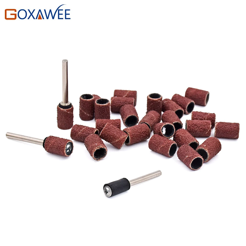 GOXAWEE 50pcs Nail Art Sanding Bands Drum Sanding Kit 14 For Dremel Rotary Tool Nail Drill Bits Abrasive Tools  Grit 80# 240#4