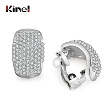 Kinel серебристый цвет ААА кубический цирконий камень серьги гвоздики для женщин романтические свадебные ювелирные изделия