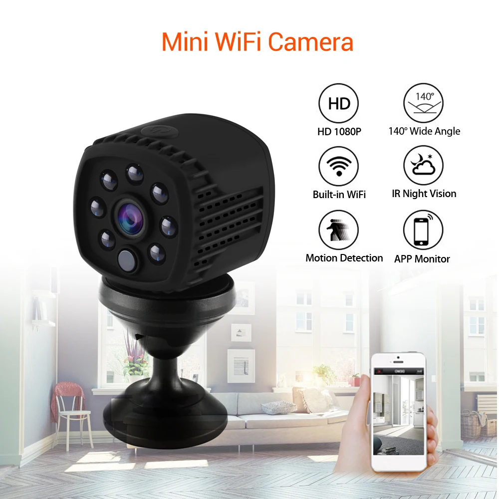 Мини камера wifi камера беспроводная IP камера FULL HD 1080 P ночного видения безопасности водонепроницаемый корпус CMOS сенсорный регистратор видеокамера