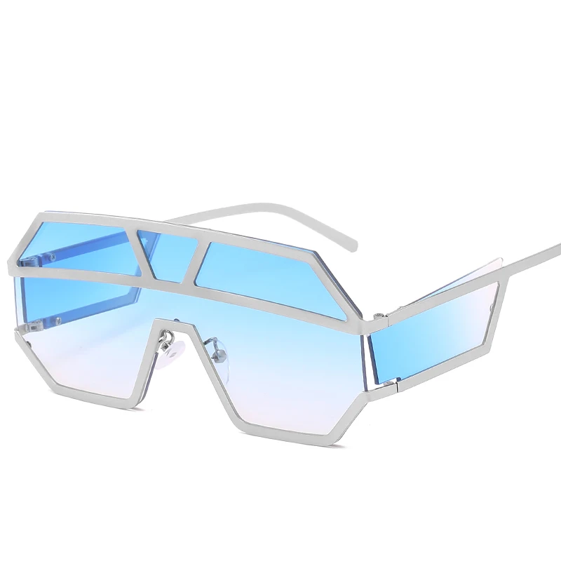ROSANNA, новинка, цельные линзы, солнцезащитные очки для женщин, фирменный дизайн, негабаритные Квадратные Солнцезащитные очки, винтажные мужские солнцезащитные очки, защита от солнца, UV400 - Цвет линз: C8 Silver Blue