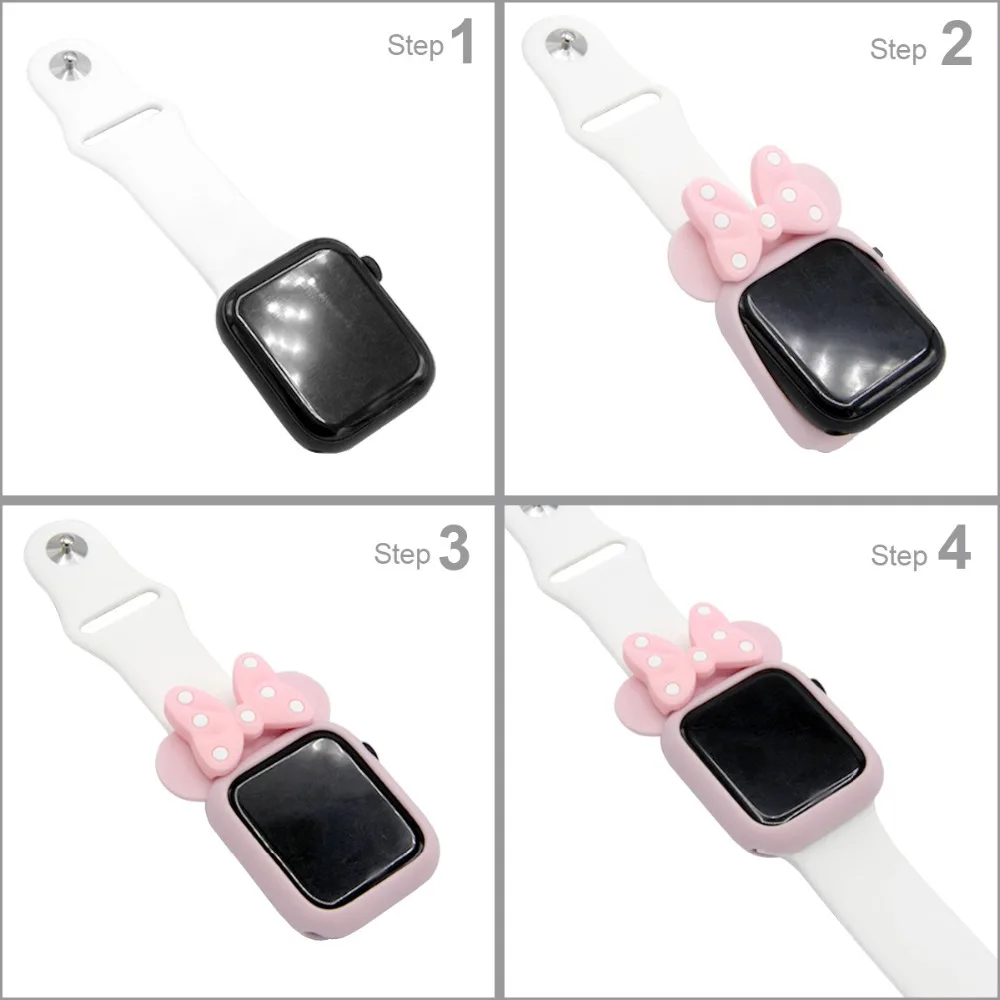 YUKIRIN Dot мягкий силиконовый защитный чехол для Apple Watch Series 4 3 2 1 Band iWatch 38 42 40 44 мм дизайн с героями мультфильмов для детей с Минни