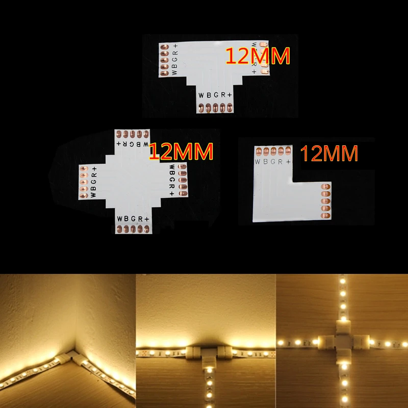 

5pcs 5Pin 12mm L/T/X Shape LED Connector for led strip