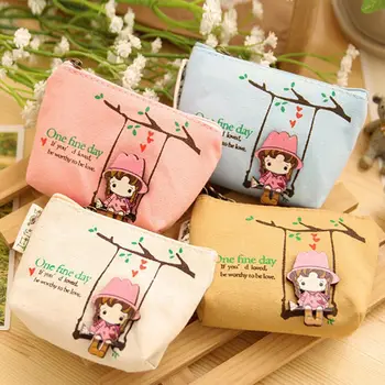 

Fashion Wallet Change Pouch Key Holder Small Money Bags New Arrival Cute Mini Women Female Canvas Swing Girl Coin Bag AB@W3