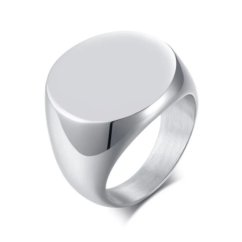 Bague Chevalière Homme En Acier Inoxydable - Taille 67 (12 US), Ronde, Sans Marque