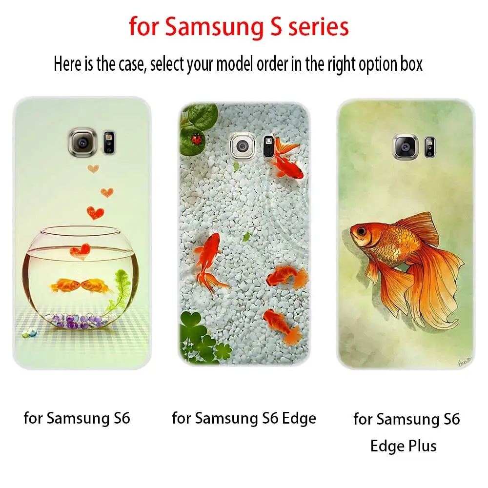 Милый мягкий чехол из ТПУ с изображением золотой рыбки для Samsung Galaxy S7 Edge S8 S9 S10 S11 S20