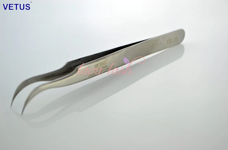 

Free Shipping Genuine Vetus TS-15 Stainless Steel Precision Economic Tweezers for Eyelash Extensions Tools