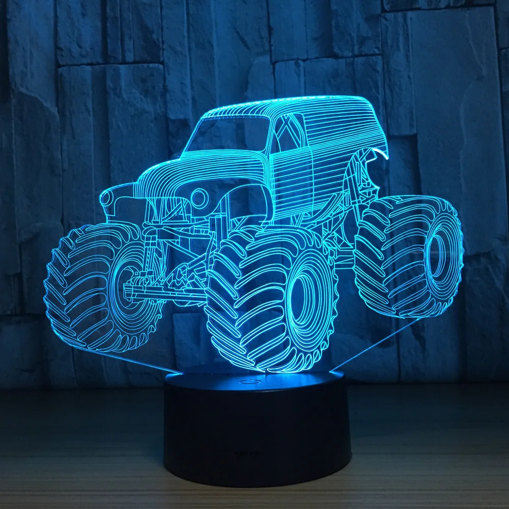Модные автомобильные 3D светодиодные лампы, светодиодные настольные лампы с датчиком, светодиодный 3D USB лампа, как домашнее искусство, новогодние украшения, подарок для мальчиков
