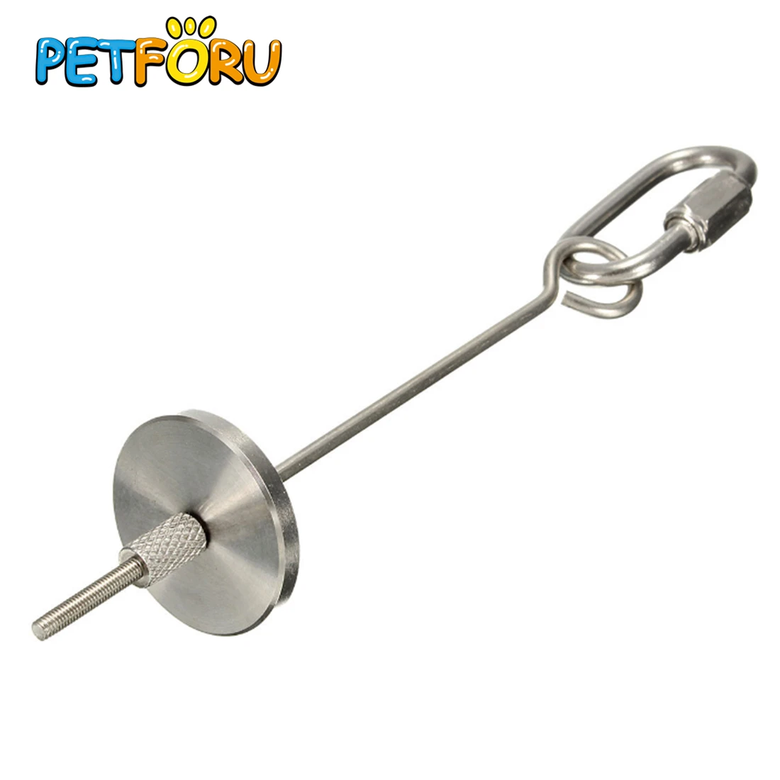 

Petforu 12CM Parrot Bird Stainless Steel Fruit Fork Feeder Birdcage Hanging Vegetable Holder - Silver