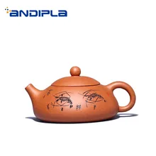 220 мл фиолетовая глина yixing чайник ручная роспись креветки узор НЕОБРАБОТАННАЯ руда Zisha винтажный горшок домашний чай церемония чайная посуда пуэр чайник