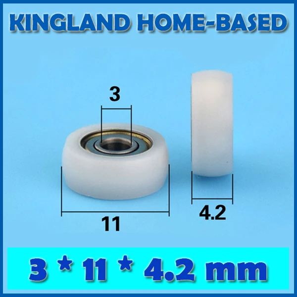 10 шт. 3*11*4,2 мм нейлон пластик углеродистая сталь подшипники шкив колеса встроенный паз мебель раздвижные двери шкафа ролики