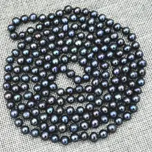 7-8 мм черный настоящий akoya Tahiti культивированный жемчуг Ожерелье 50 дюймов AA
