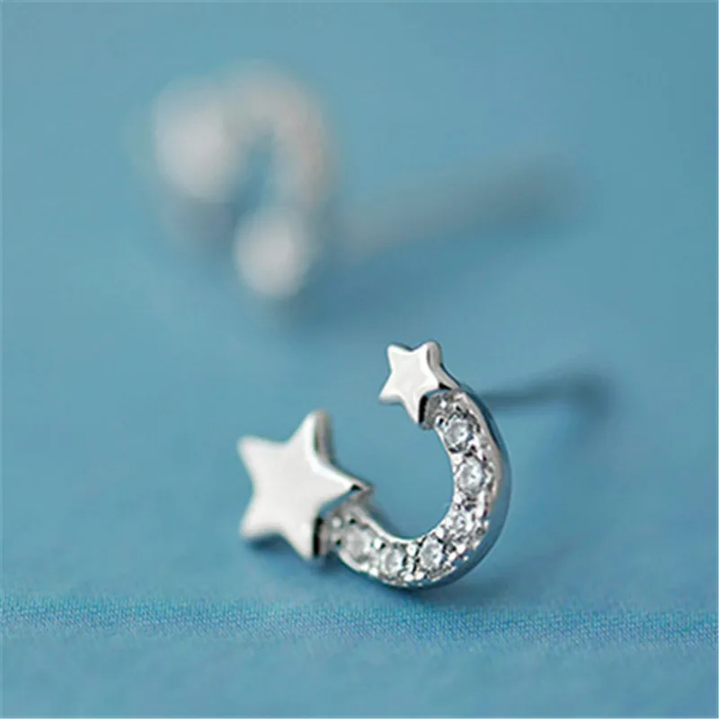 

925 sterling silver needle Stud earrings U the stars Women's fashion earrings jewelry wholesale
